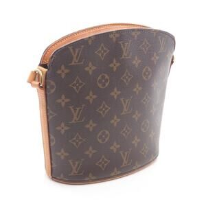 Louis Vuitton Drouot Shoulder Bag Canvas Leather Monogram Brown